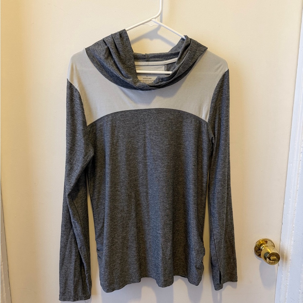 Marika Gray and Light Gray Hoodie Sweatshirt